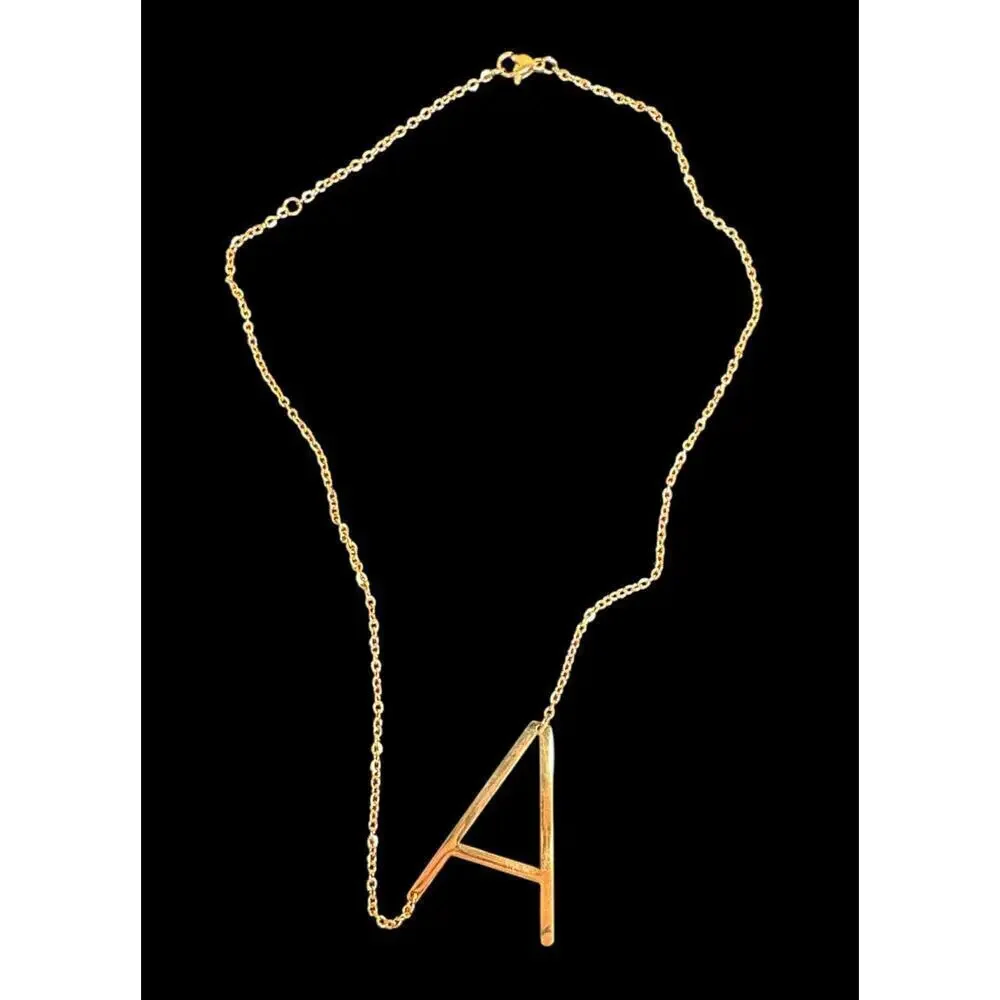 Savvy Cie Silver Stainless Steel Gold Plated Initial A Pendant Necklace NWT